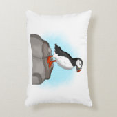 かわいい手描きパフィン アクセントクッション (正面(垂直))