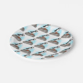 かわいい手描きパフィン ペーパープレート (アングル)