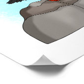 かわいい手描きパフィン ポスター (角)