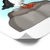 かわいい手描きパフィン ポスター (角)