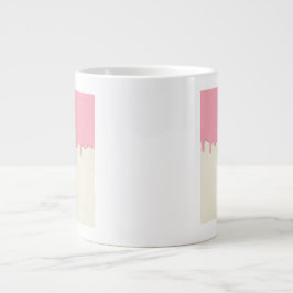 かわいい手描きパンダアートピンクコーヒーマグ ジャンボコーヒーマグカップ