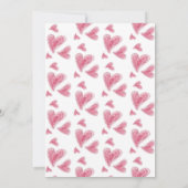 かわいい手描きピンクハートバレンタインデーパーティー 招待状 (裏面)