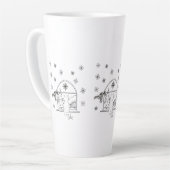 かわいい手描きフェスティバルクリスマスホリデーキャット カフェラテマグ (左アングル)