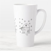 かわいい手描きフェスティバルクリスマスホリデーキャット カフェラテマグ (右)