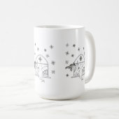 かわいい手描きフェスティバルクリスマスホリデーキャット コーヒーマグカップ (正面右)