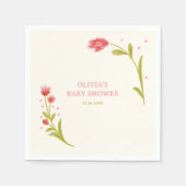 かわいい手描きフローラ赤ちゃんシャワー スタンダードカクテルナプキン (正面)