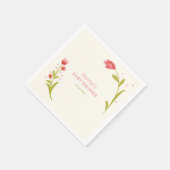 かわいい手描きフローラ赤ちゃんシャワー スタンダードカクテルナプキン (角)