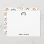 かわいい手描きボーホレインボー ノートカード (正面/裏面)