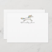 かわいい手描きユニコーンきれいなカスタム文房具 招待状 (正面/裏面)