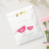 かわいい手描きレインボーピンクバーディベビーシャワー フェイバーバッグ (封をした状態)