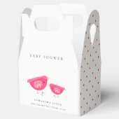 かわいい手描きレインボーピンクバーディベビーシャワー フェイバーボックス (オープン)