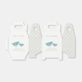 かわいい手描きレインボーブルーバーディベビーシャワー フェイバーボックス (折り畳みなし)