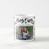 かわいい手描きワイルドフラワー3フォトコラージュの別売り コーヒーマグカップ (中央)