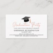 かわいい手描き卒業パーティー招待状インサート エンクロージャーカード (正面)