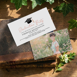 かわいい手描き卒業パーティー招待状インサート エンクロージャーカード