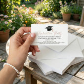 かわいい手描き卒業パーティー招待状インサート エンクロージャーカード