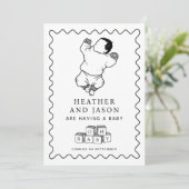 かわいい手描き妊娠 案内状 (スタンド正面)