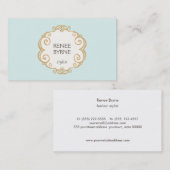 かわいい手描き枠ファッションと美しいターコイズ 名刺 (正面/裏面)