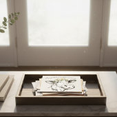 かわいい手描き牛のデイジー動く発表 ポストカード