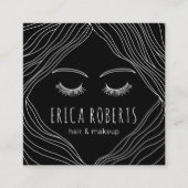 かわいい手描き美しいヘアサロンメイクアップアーティスト スクエア名刺 (正面)