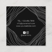 かわいい手描き美しいヘアサロンメイクアップアーティスト スクエア名刺 (裏面)