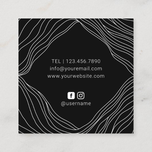 かわいい手描き美しいヘアサロンメイクアップアーティスト スクエア名刺 (裏面)