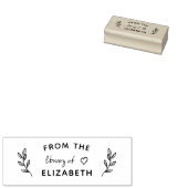 かわいい手書きのカスタムブックスタンプ「図書館から」 ラバースタンプ (押印)