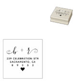 かわいい手書きイニシャル結婚の差出人住所 ラバースタンプ (押印)