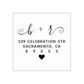 かわいい手書きイニシャル結婚の差出人住所 ラバースタンプ (インプリント)