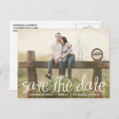 かわいい手書きスクリプト日付はがきを保存 案内ポストカード (正面/裏面)