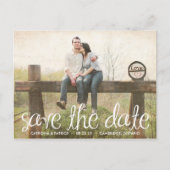 かわいい手書きスクリプト日付はがきを保存 案内ポストカード (正面)