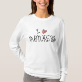 かわいい手書きタイポグラフィーの猿好きデザイン Tシャツ (正面)
