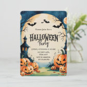 かわいい手書きハローウィンパーティキッズ シーズンカード (スタンド正面)