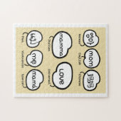 かわいい手書きママ世界言語家族 ジグソーパズル (横)