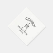 かわいい手書き応援シンプル名前をカスタムする結婚ズ スタンダードカクテルナプキン (角)