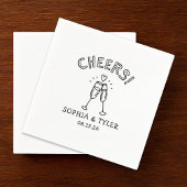 かわいい手書き応援シンプル名前をカスタムする結婚ズ スタンダードカクテルナプキン