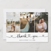 かわいい手書き書きハート写真ありがとう サンキューカード (正面)