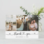 かわいい手書き書きハート写真ありがとう サンキューカード (スタンド正面)