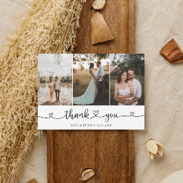 かわいい手書き書きハート写真ありがとう サンキューカード