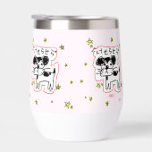 かわいい手書き犬「けせらせら犬」と星がいっぱい♡ ステンレス製ワインタンブラー (右面)