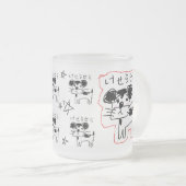 かわいい手書き犬「けせらせら犬」 フロストグラスマグカップ (正面右)