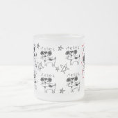 かわいい手書き犬「けせらせら犬」 フロストグラスマグカップ (中央)