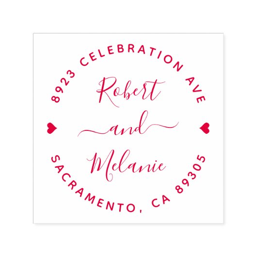 かわいい手書名の結婚差出人住所 セルフインキングスタンプ (デザイン)