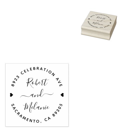 かわいい手書名の結婚差出人住所 ラバースタンプ (押印)