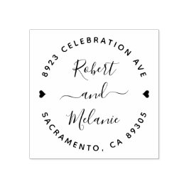 かわいい手書名の結婚差出人住所 ラバースタンプ