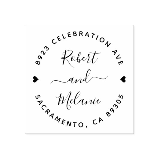 かわいい手書名の結婚差出人住所 ラバースタンプ (インプリント)