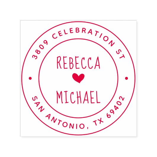 かわいい手書名丸差出人住所 セルフインキングスタンプ (デザイン)