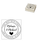 かわいい手書名&ラウンド差出人住所 ラバースタンプ (押印)