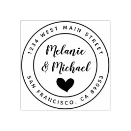 かわいい手書名&ラウンド差出人住所 ラバースタンプ