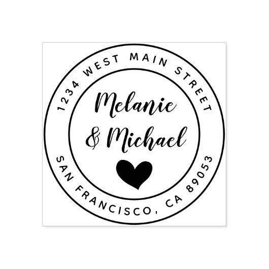 かわいい手書名&ラウンド差出人住所 ラバースタンプ (インプリント)